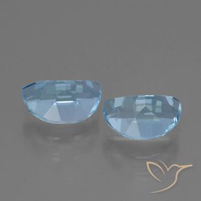 Gemme di Topazio Celeste naturale da 2.00 ct, Taglio a fantasia, VVS-VS