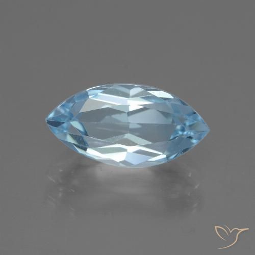 2.56ct Naturale Celeste Topazio, Taglio marquise, VVS