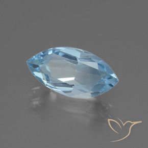 Topazio Celeste naturale da 2.56 ct, Taglio marquise, VVS