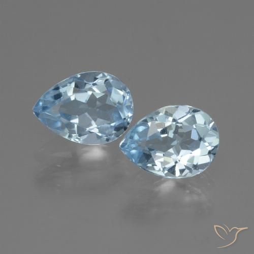 1.67ctw Naturale Celeste Topazio, Forma a pera, VVS-VS