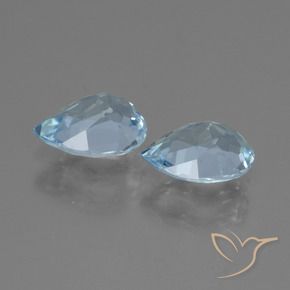 Gemme di Topazio Celeste naturale da 1.67 ct, Forma a pera, VVS-VS
