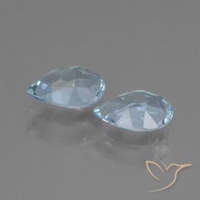 Gemme di Topazio Celeste naturale da 1.67 ct, Forma a pera, VVS-VS