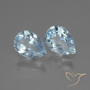 Gemme di Topazio Celeste naturale da 1.67 ct, Forma a pera, VVS-VS