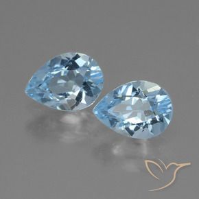Gemme di Topazio Blu svizzero naturale da 1.80 ct, Forma a pera, VVS-VS