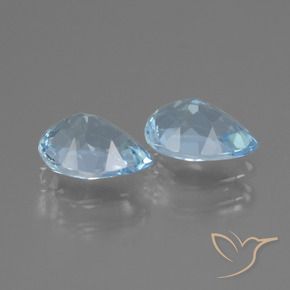 Gemme di Topazio Blu svizzero naturale da 1.80 ct, Forma a pera, VVS-VS