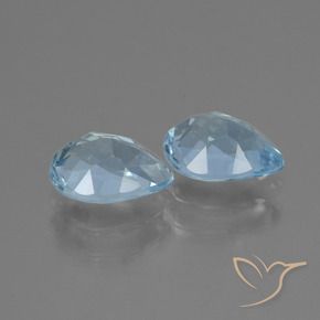 Gemme di Topazio Celeste naturale da 1.77 ct, Forma a pera, VVS-VS