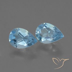 Gemme di Topazio Blu svizzero naturale da 1.66 ct, Forma a pera, VVS-VS