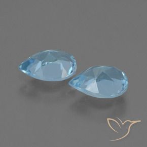 Gemme di Topazio Blu svizzero naturale da 1.66 ct, Forma a pera, VVS-VS