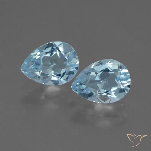 1.70ctw Naturale Celeste Topazio, Forma a pera, VVS-VS