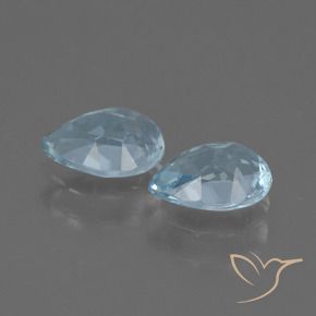 Gemme di Topazio Celeste naturale da 1.72 ct, Forma a pera, VVS-VS
