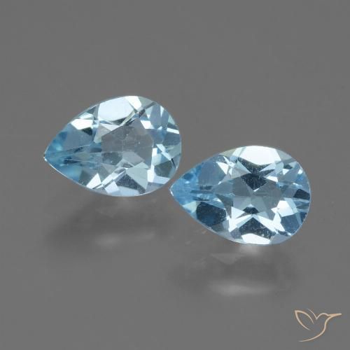 1.65ctw Naturale Celeste Topazio, Forma a pera, VVS-VS