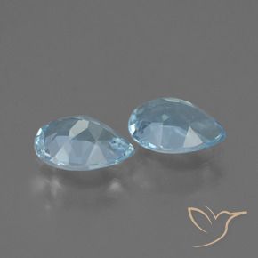 Gemme di Topazio Celeste naturale da 1.49 ct, Forma a pera, VVS-VS