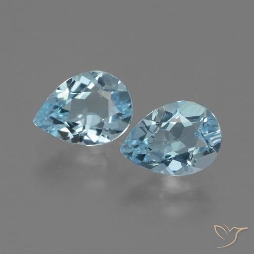 1.75ctw Naturale Celeste Topazio, Forma a pera, VVS-VS