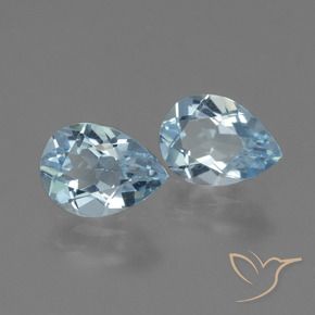 Gemme di Topazio Celeste naturale da 1.69 ct, Forma a pera, VVS-VS