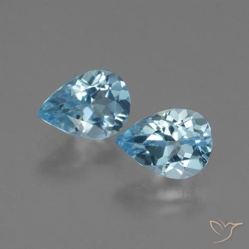 1.55ctw Naturale Blu svizzero Topazio, Forma a pera, VVS-VS
