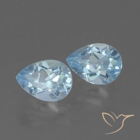 Gemme di Topazio Celeste naturale da 1.70 ct, Forma a pera, VVS-VS