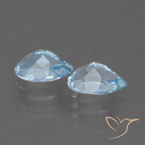 Gemme di Topazio Celeste naturale da 1.70 ct, Forma a pera, VVS-VS