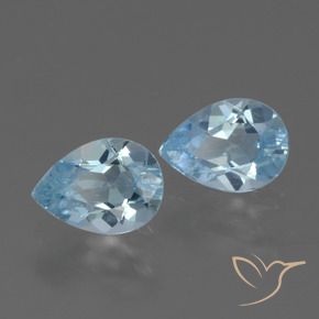 Gemme di Topazio Celeste naturale da 1.66 ct, Forma a pera, VVS-VS