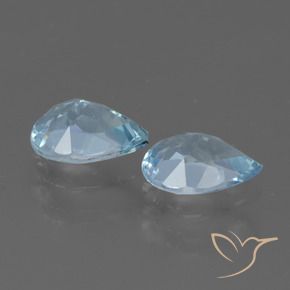 Gemme di Topazio Celeste naturale da 1.66 ct, Forma a pera, VVS-VS