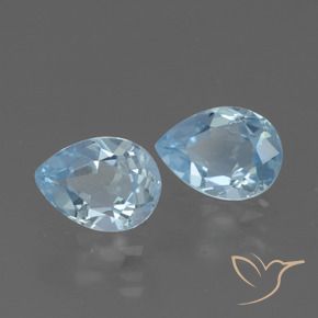 Gemme di Topazio Celeste naturale da 1.58 ct, Forma a pera, VVS-VS