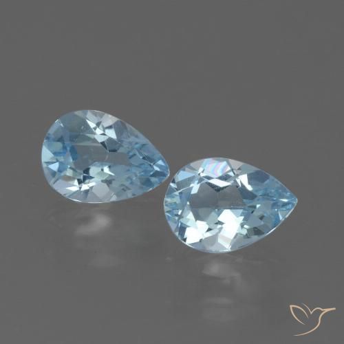 1.58ctw Naturale Celeste Topazio, Forma a pera, VVS-VS