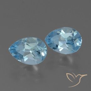 Gemme di Topazio Blu svizzero naturale da 1.72 ct, Forma a pera, VVS-VS