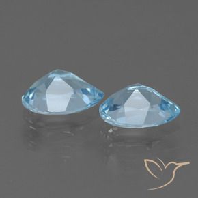 Gemme di Topazio Blu svizzero naturale da 1.72 ct, Forma a pera, VVS-VS