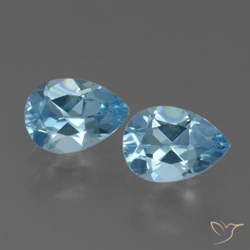 1.77ctw Naturale Blu svizzero Topazio, Forma a pera, VVS-VS
