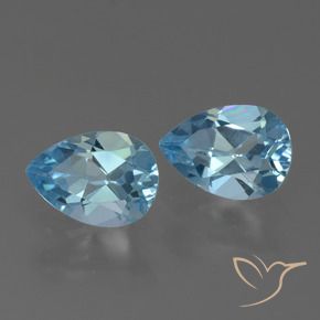 Gemme di Topazio Blu svizzero naturale da 1.77 ct, Forma a pera, VVS-VS