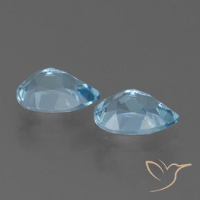 Gemme di Topazio Blu svizzero naturale da 1.77 ct, Forma a pera, VVS-VS