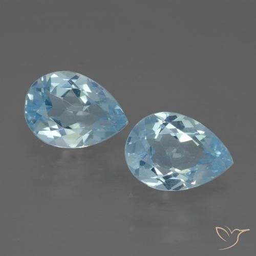 1.72ctw Naturale Celeste Topazio, Forma a pera, VVS-VS