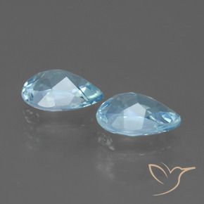 Gemme di Topazio Celeste naturale da 1.72 ct, Forma a pera, VVS-VS