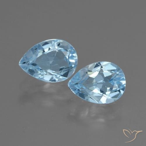 1.79ctw Naturale Celeste Topazio, Forma a pera, VVS-VS