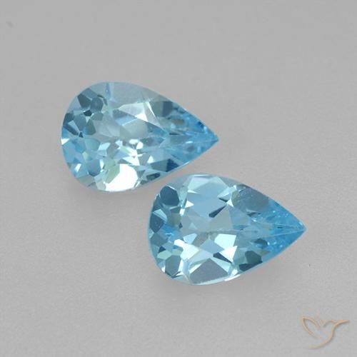1.55ctw Naturale Blu svizzero Topazio, Forma a pera, VVS-VS