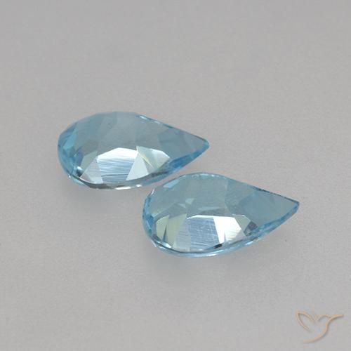Gemme di Topazio Blu svizzero naturale da 1.55 ct, Forma a pera, VVS-VS