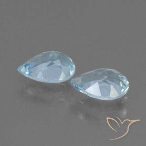 Gemme di Topazio Celeste naturale da 1.67 ct, Forma a pera, VVS-VS
