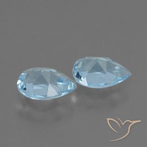 Gemme di Topazio Celeste naturale da 1.49 ct, Forma a pera, VVS-VS
