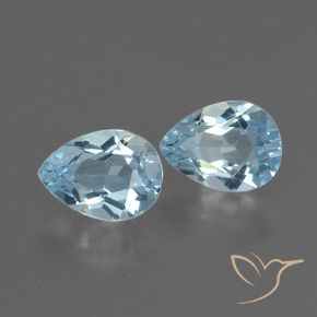 Gemme di Topazio Celeste naturale da 1.68 ct, Forma a pera, VVS-VS