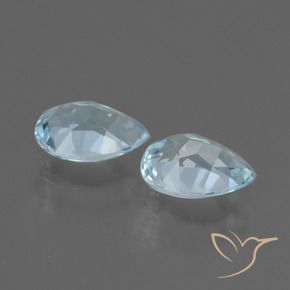 Gemme di Topazio Celeste naturale da 1.68 ct, Forma a pera, VVS-VS