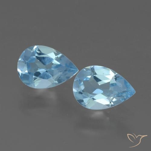 1.57ctw Naturale Blu svizzero Topazio, Forma a pera, VVS-VS