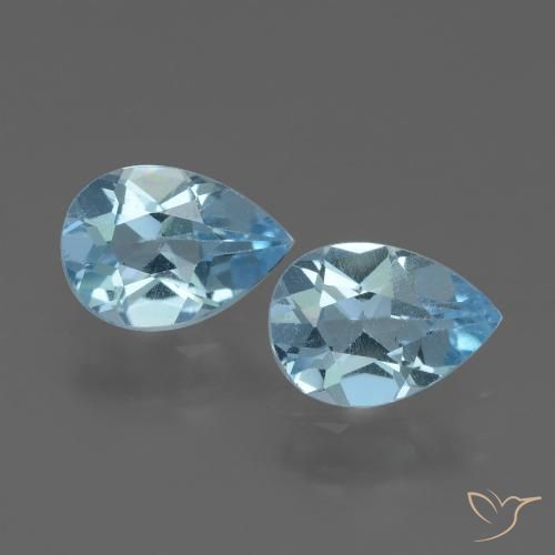 1.60ctw Naturale Celeste Topazio, Forma a pera, VVS-VS