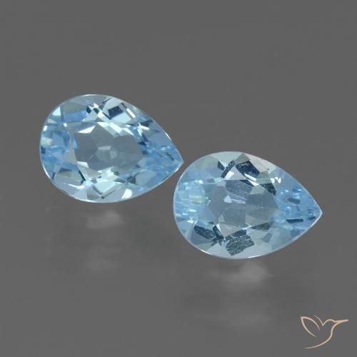 1.75ctw Naturale Celeste Topazio, Forma a pera, VVS-VS