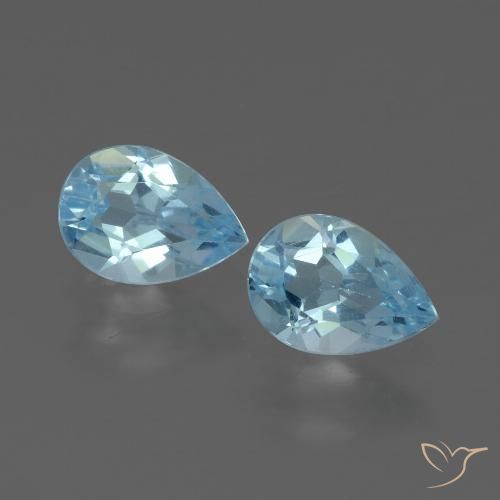 1.60ctw Naturale Celeste Topazio, Forma a pera, VVS-VS