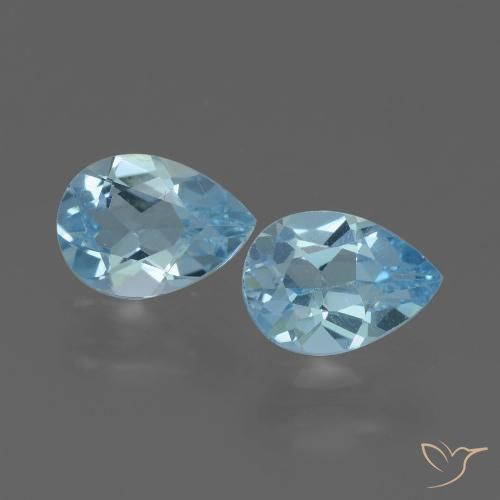 1.65ctw Naturale Celeste Topazio, Forma a pera, VVS-VS