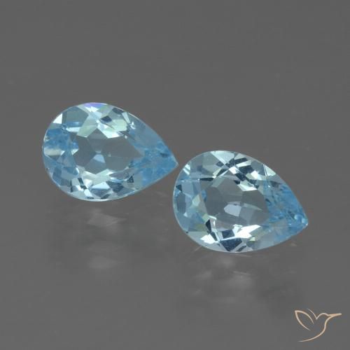 1.72ctw Naturale Celeste Topazio, Forma a pera, VVS-VS