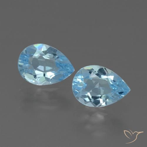 1.65ctw Naturale Blu svizzero Topazio, Forma a pera, VVS-VS