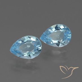 Gemme di Topazio Blu svizzero naturale da 1.65 ct, Forma a pera, VVS-VS