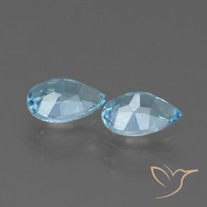 Gemme di Topazio Blu svizzero naturale da 1.65 ct, Forma a pera, VVS-VS