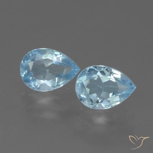 1.72ctw Naturale Celeste Topazio, Forma a pera, VVS-VS