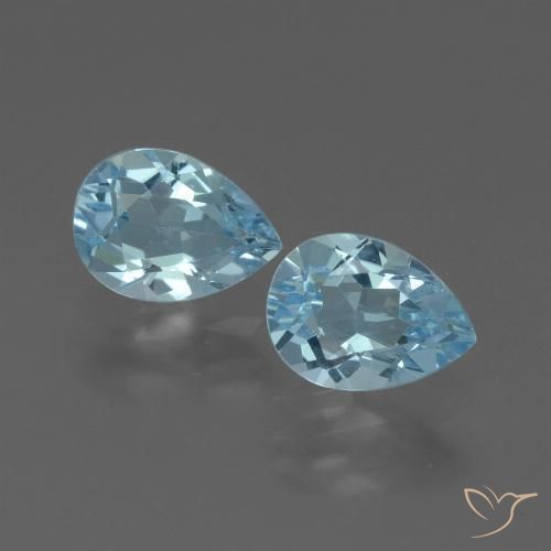 1.75ctw Naturale Celeste Topazio, Forma a pera, VVS-VS